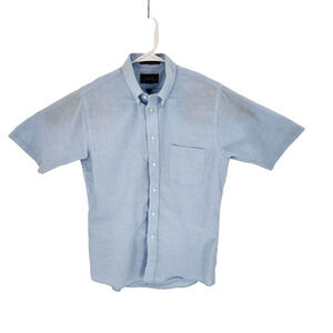 The Arrow Company Wrinkle Free Blue Short Sleeve Oxford Men's M